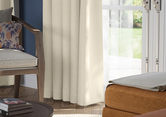 Genoa Faux Silk (Blackout), Cream Shimmer - Made to Measure Curtains - Image 5